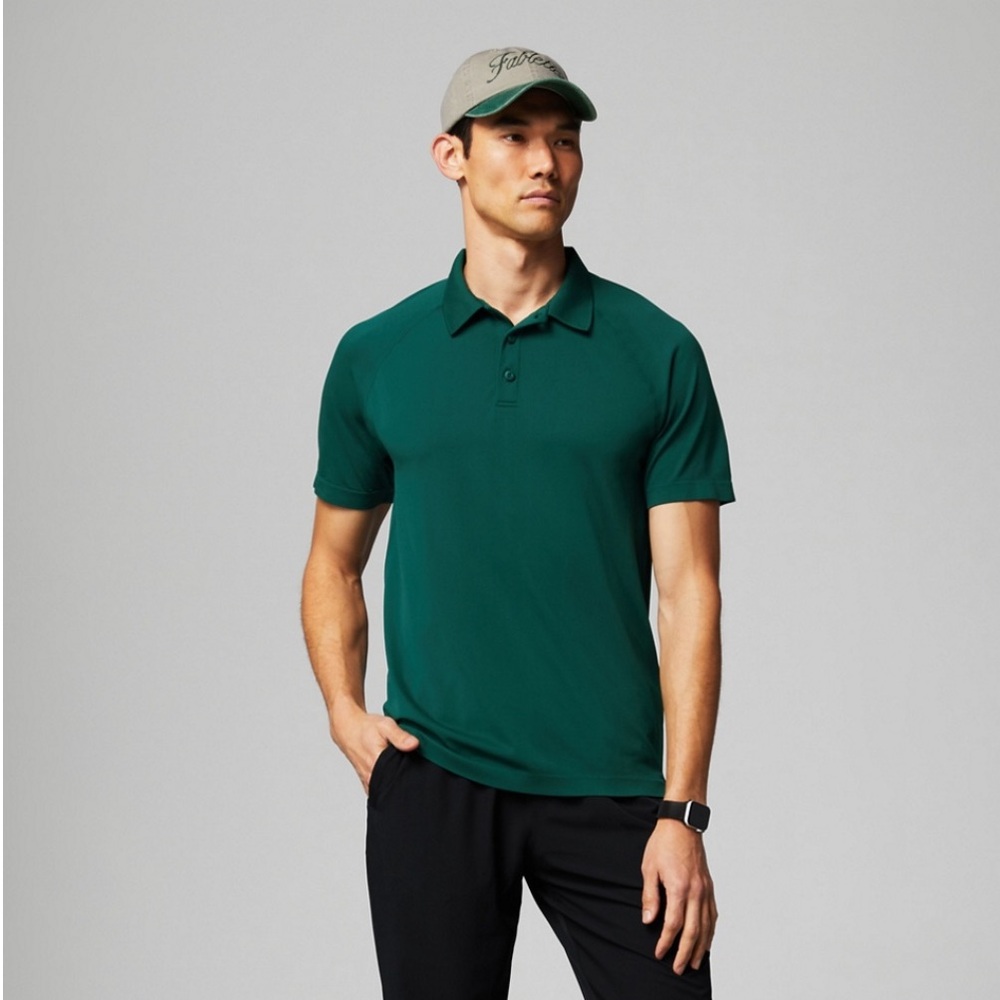 Fabletics The Training Day Polo in Deep Sea Green Size XL NWT